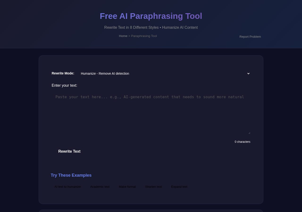 Paraphrasing Tool — Free Online Tool