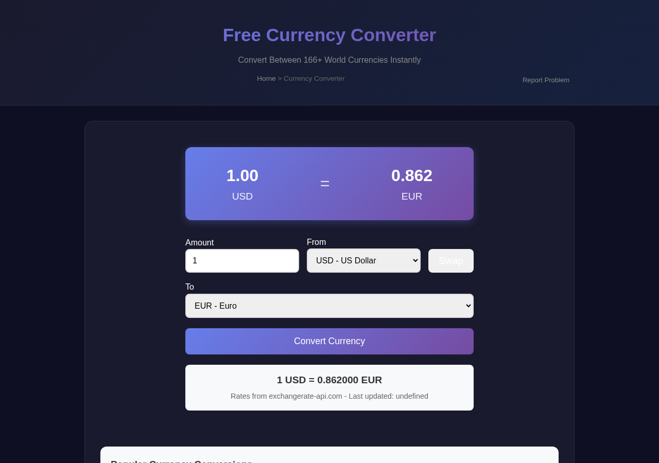 Convert Currency Online — Free Tool