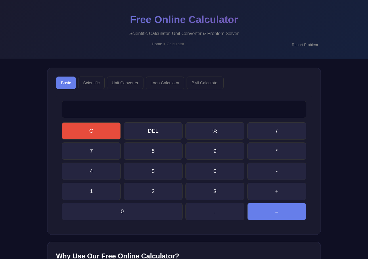 Free Online Calculator — Simple & Fast