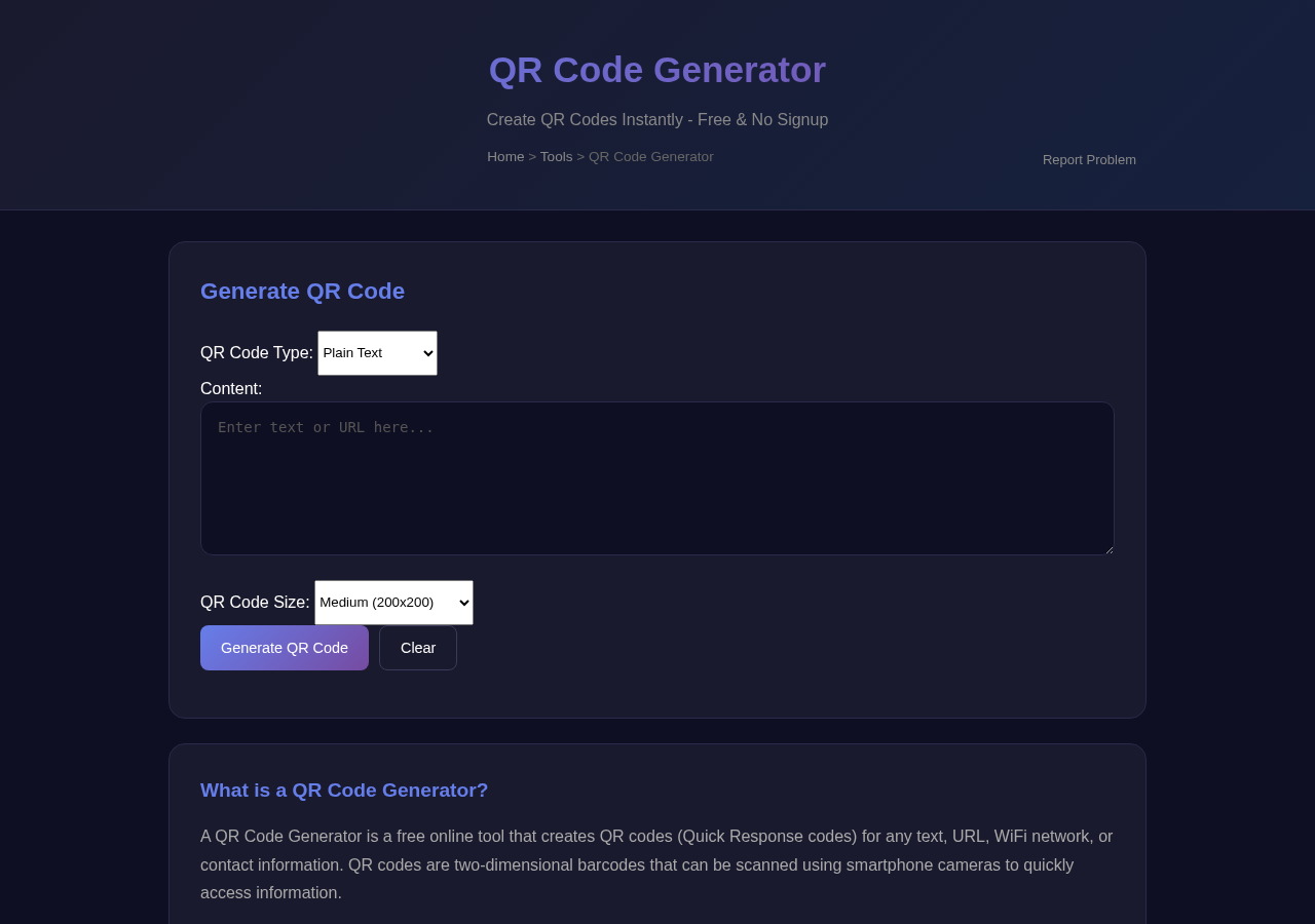 Generate QR Code Online — Free Tool
