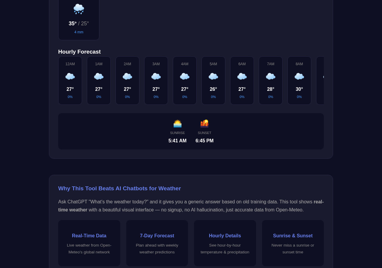 Weather Forecast tool interface