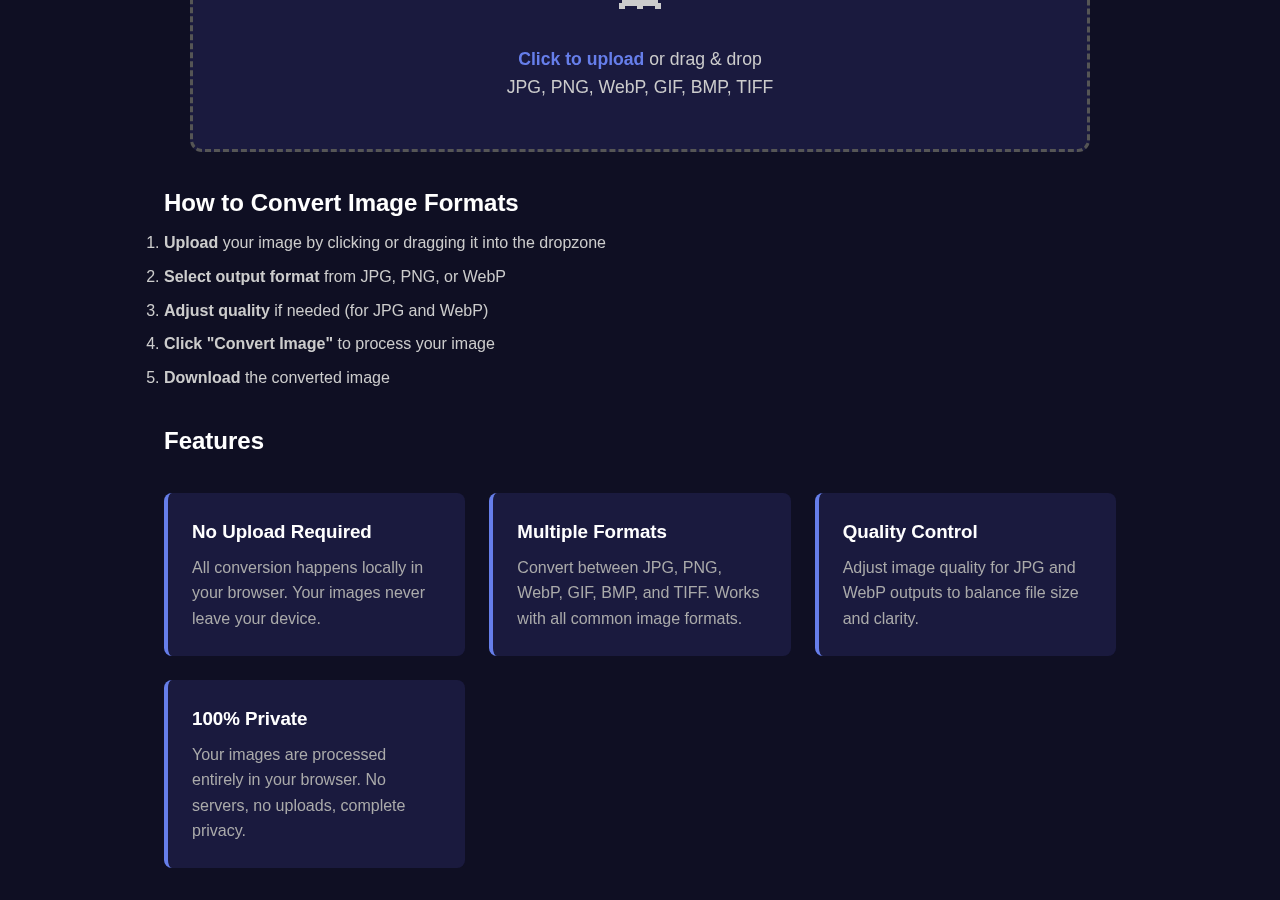 Image Format Converter tool interface