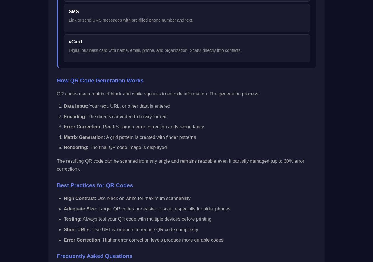 Qr Code Generator tool interface