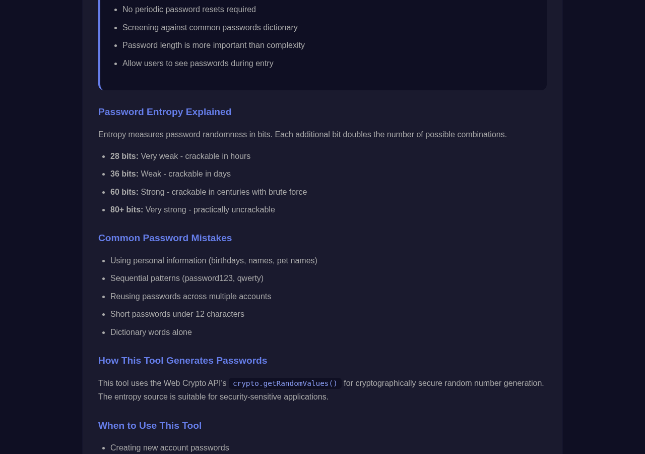 Password Generator tool interface
