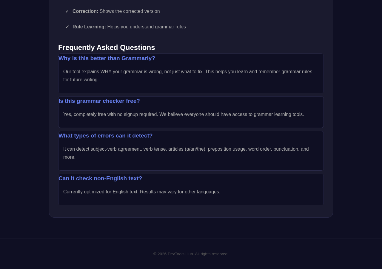 Grammar Checker tool interface