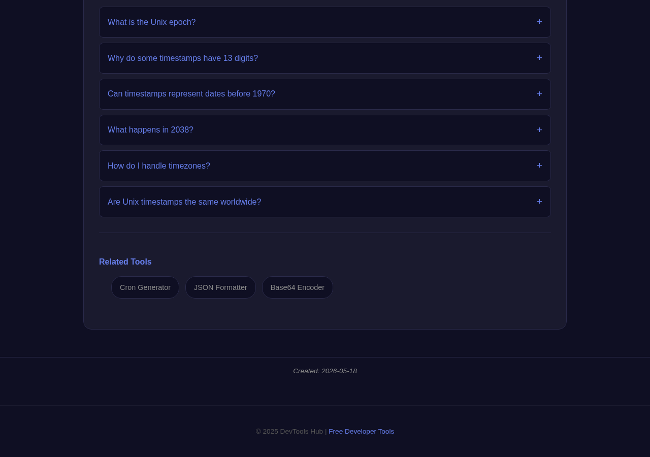 Timestamp Converter tool interface