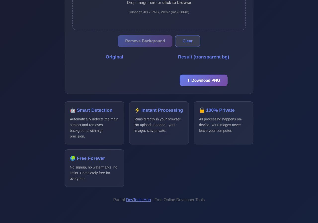 Background Remover tool interface