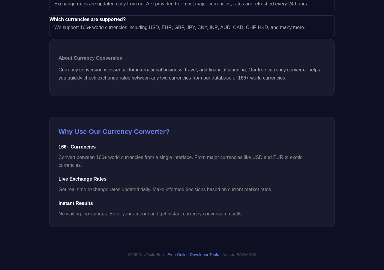 Currency Converter tool interface