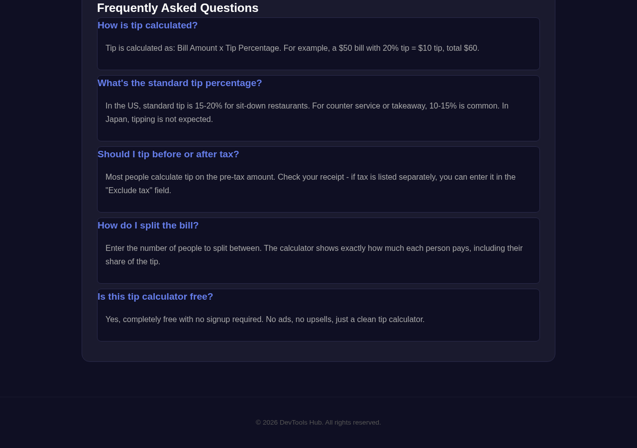 Tip Calculator tool interface