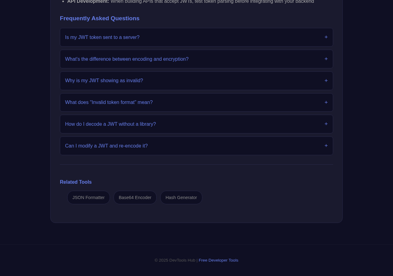 Jwt Decoder tool interface