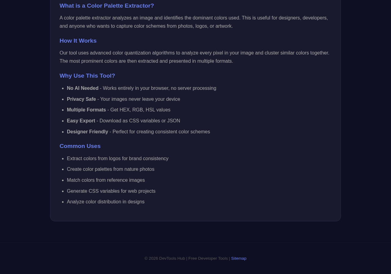 Color Palette Extractor tool interface