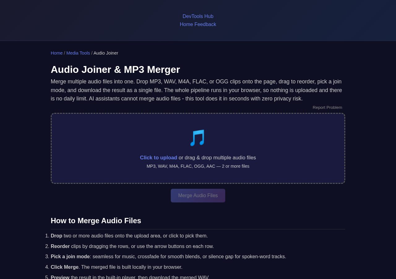 Audio Joiner tool interface