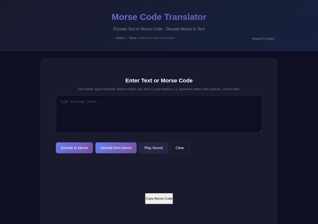 Morse Code Translator — Free Online Tool