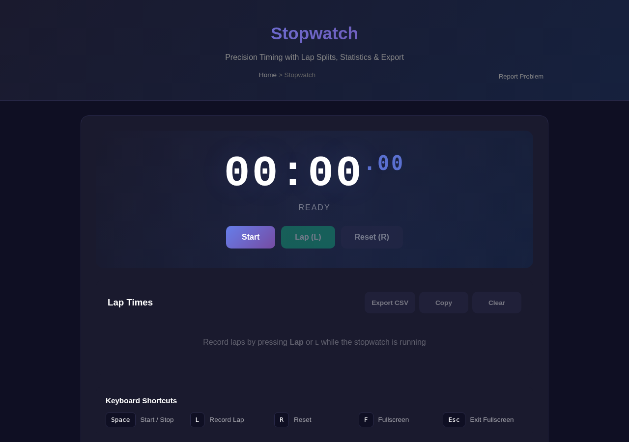 Stopwatch — Free Online Tool