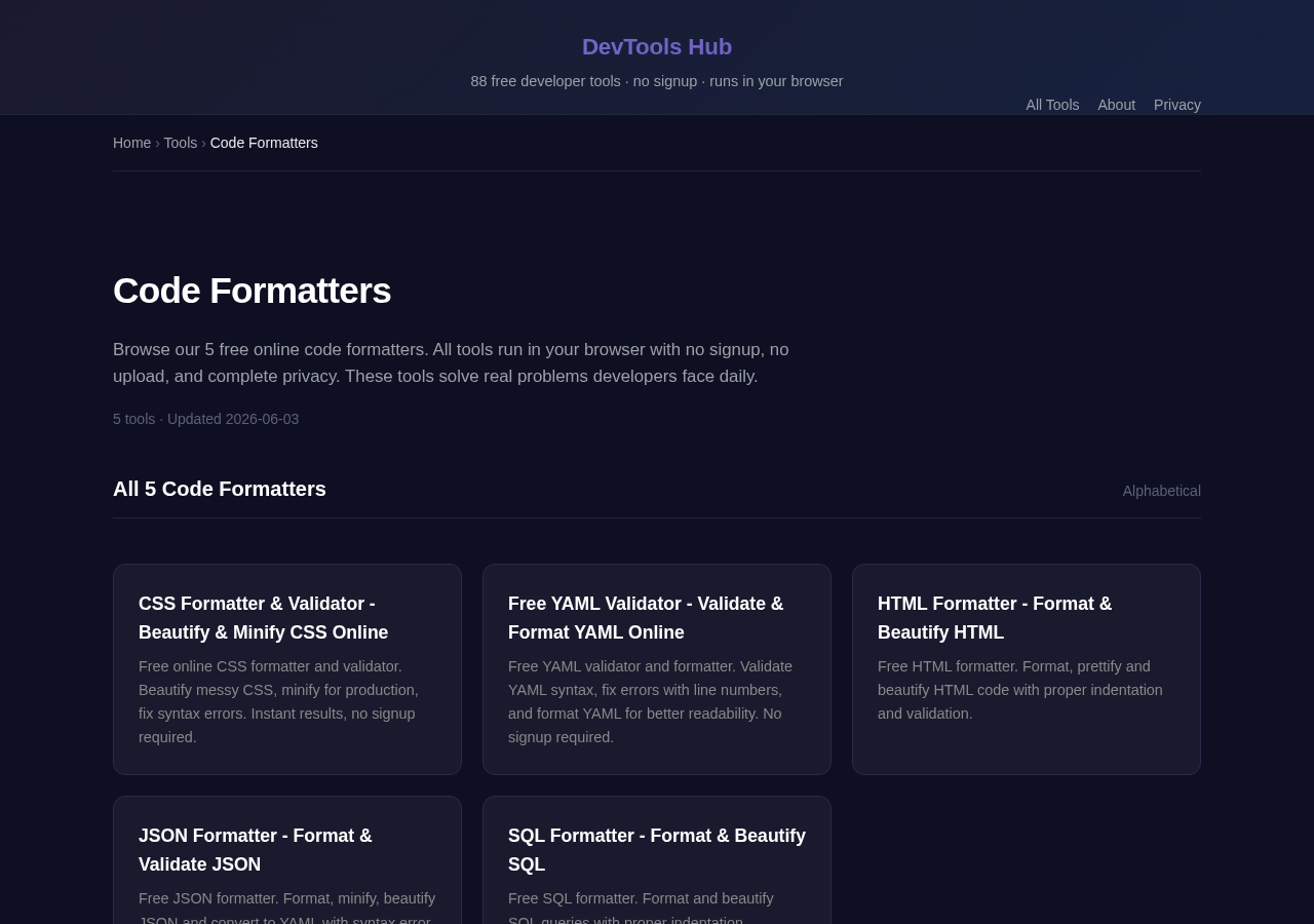 Format Formatters Online — Free Tool
