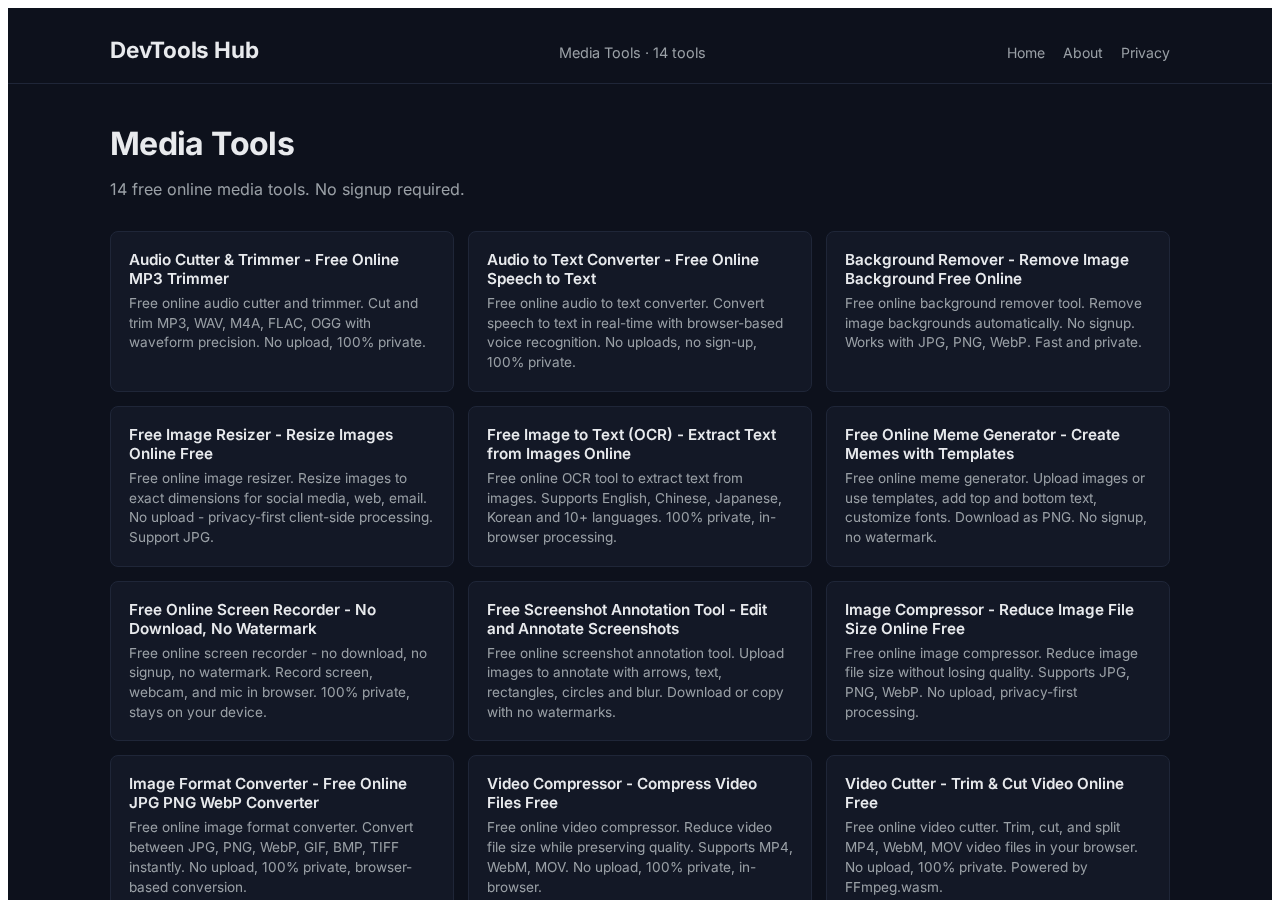 Media — Free Online Tool