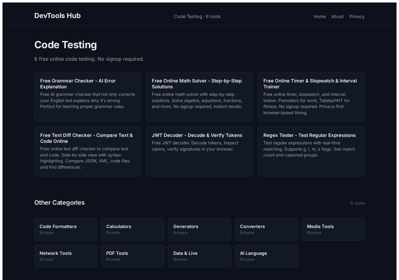 Code Testing — Free Online Tool