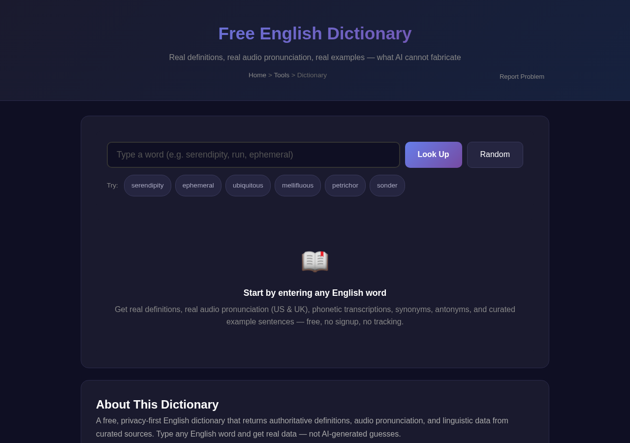 Dictionary — Free Online Tool