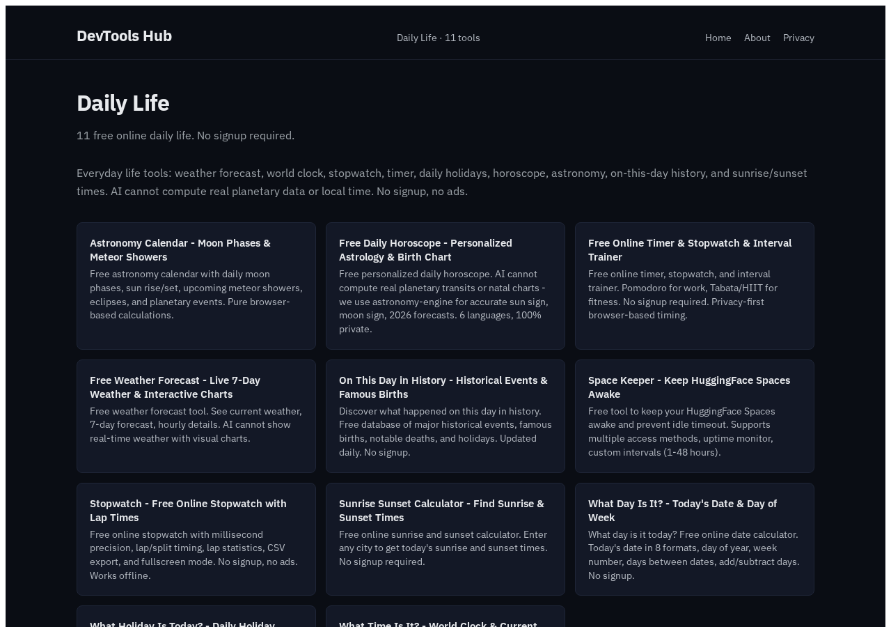 Life tool interface