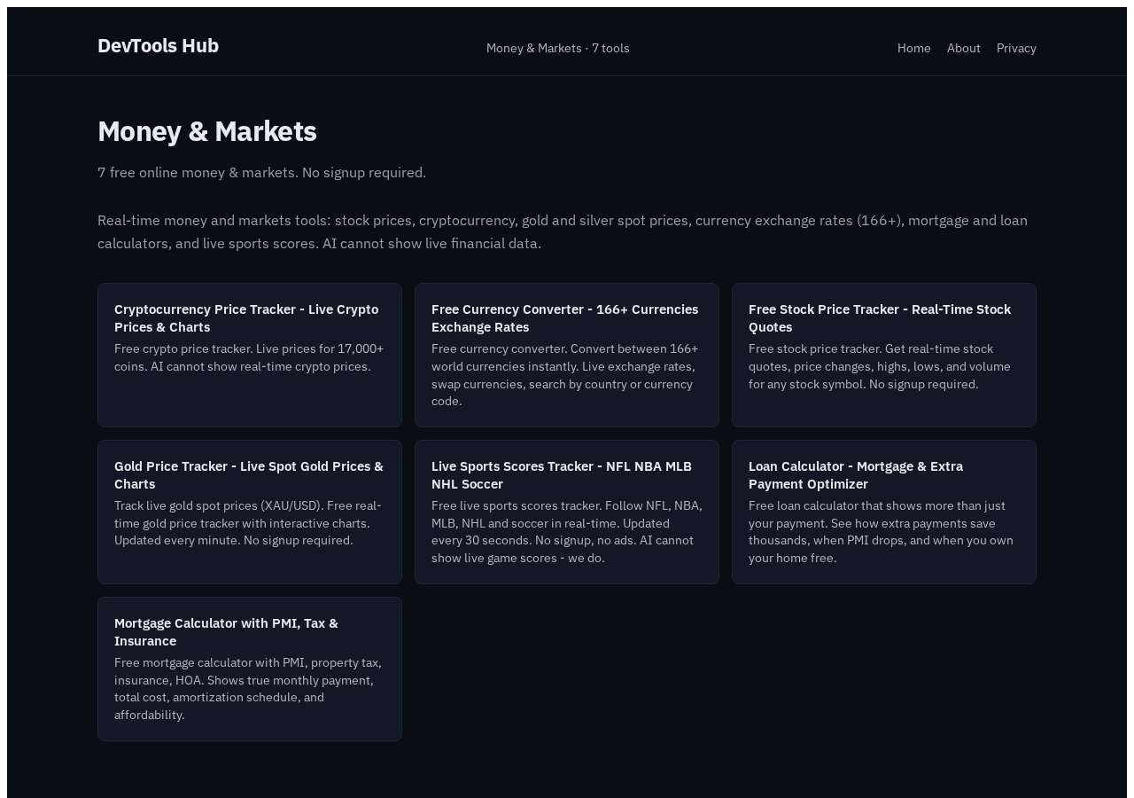 Finance — Free Online Tool