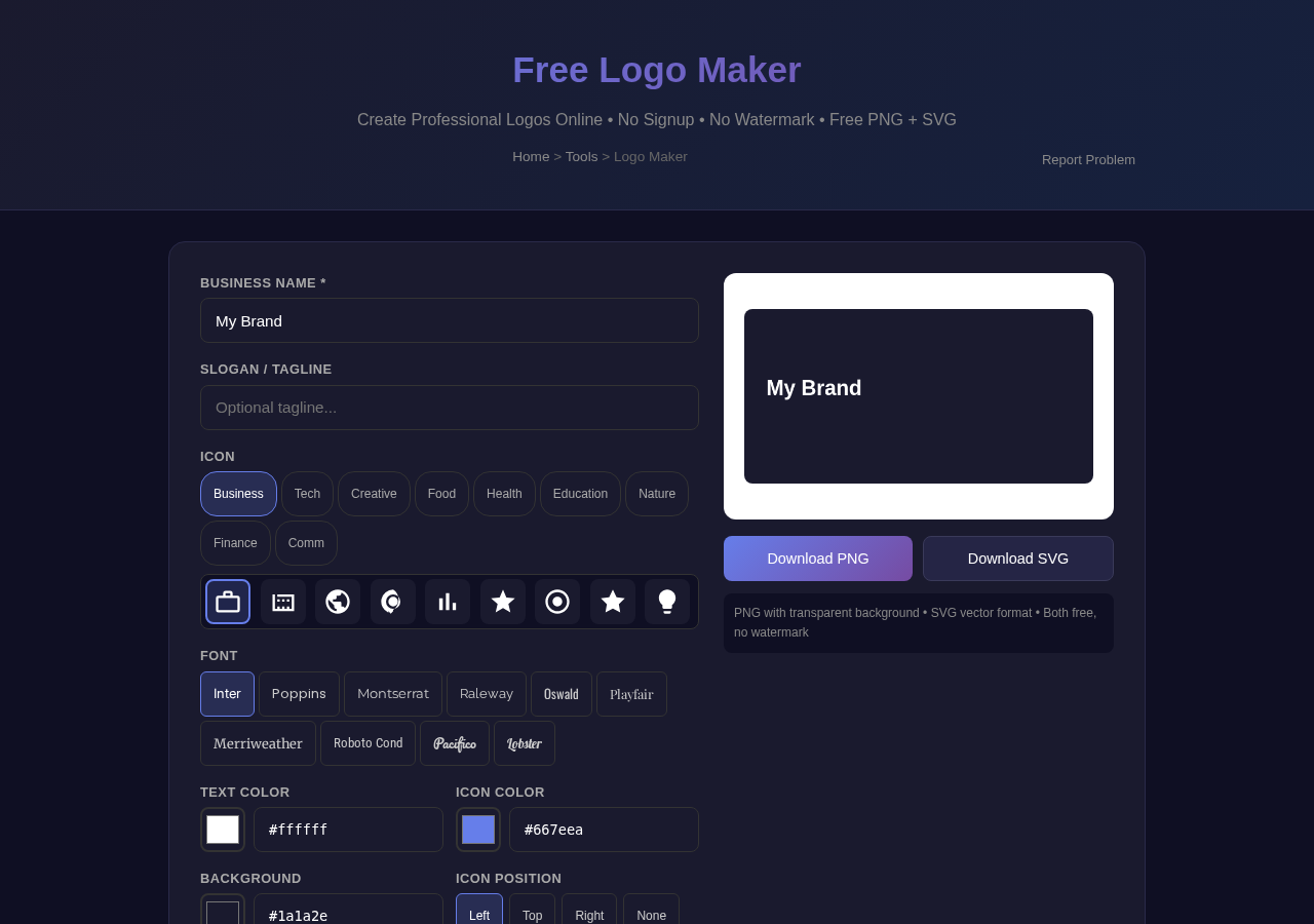 Logo Maker — Free Online Tool
