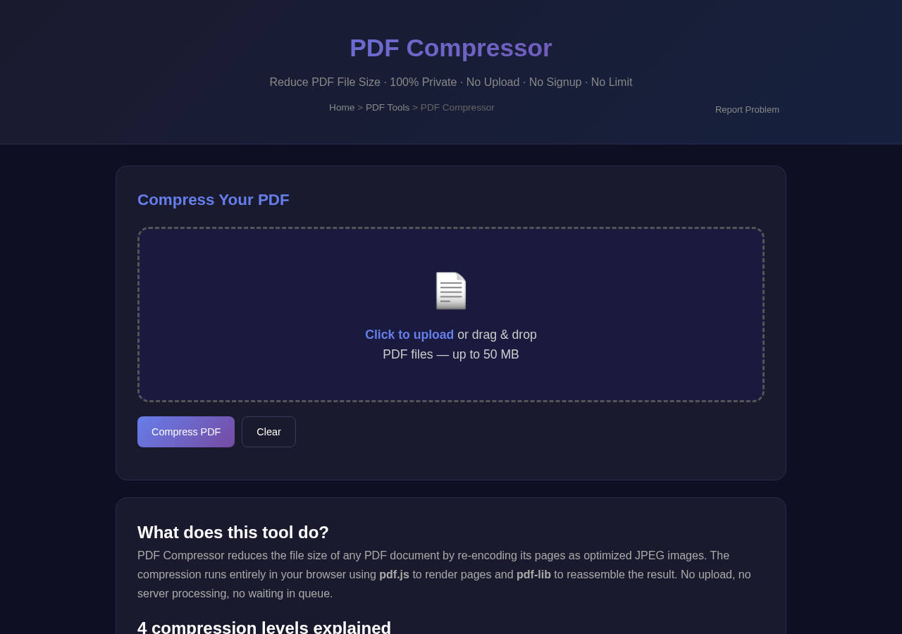Pdf Compressor — Free Online Tool