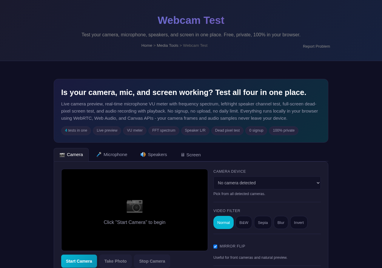 Webcam Test — Free Online Tool