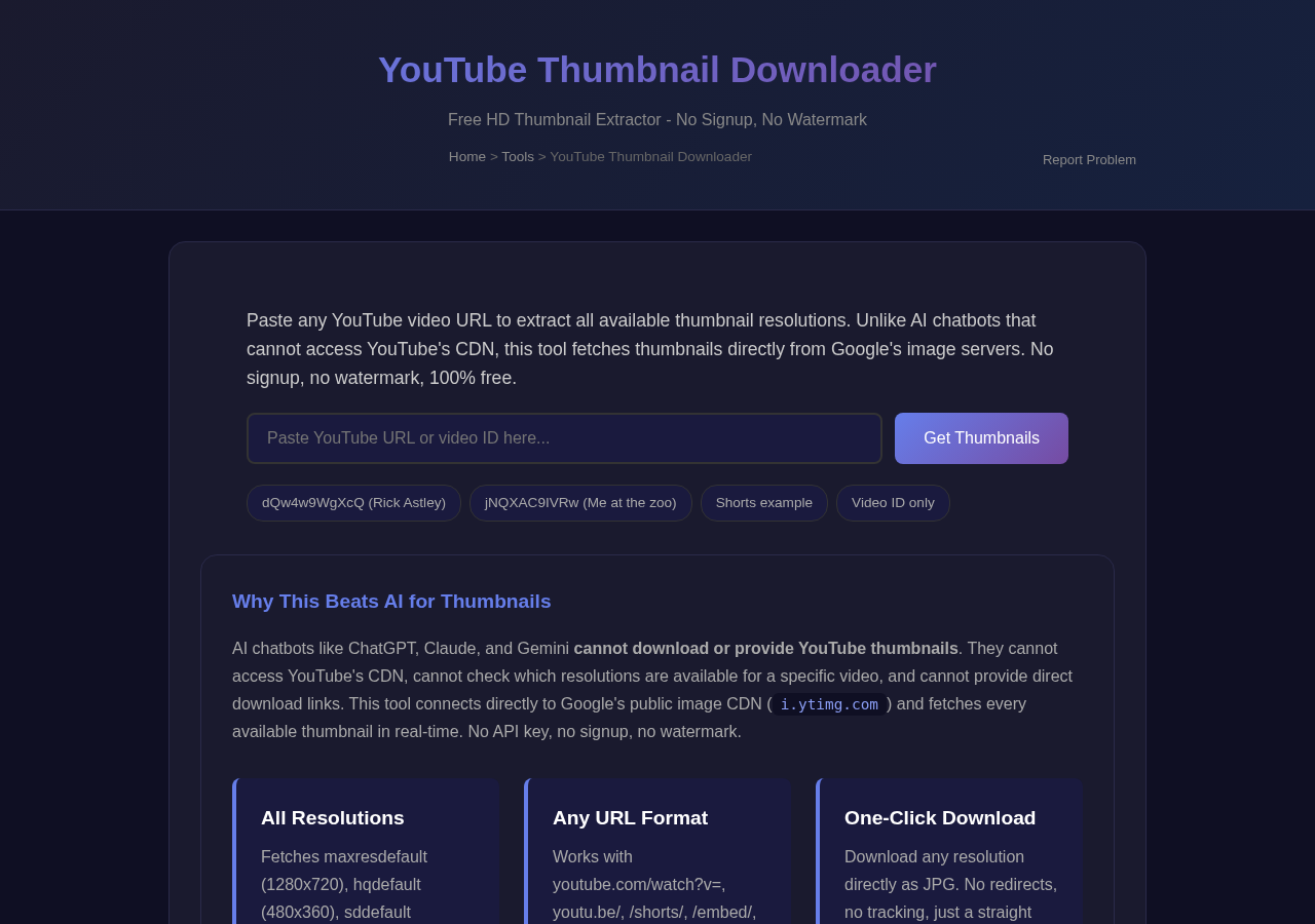 Youtube Thumbnail Downloader — Free Online Tool