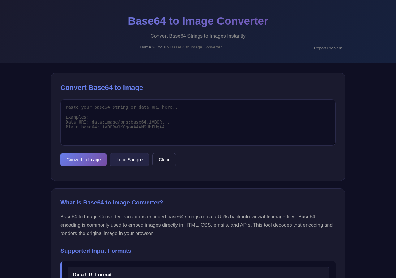 Base64 To Image — Free Online Tool