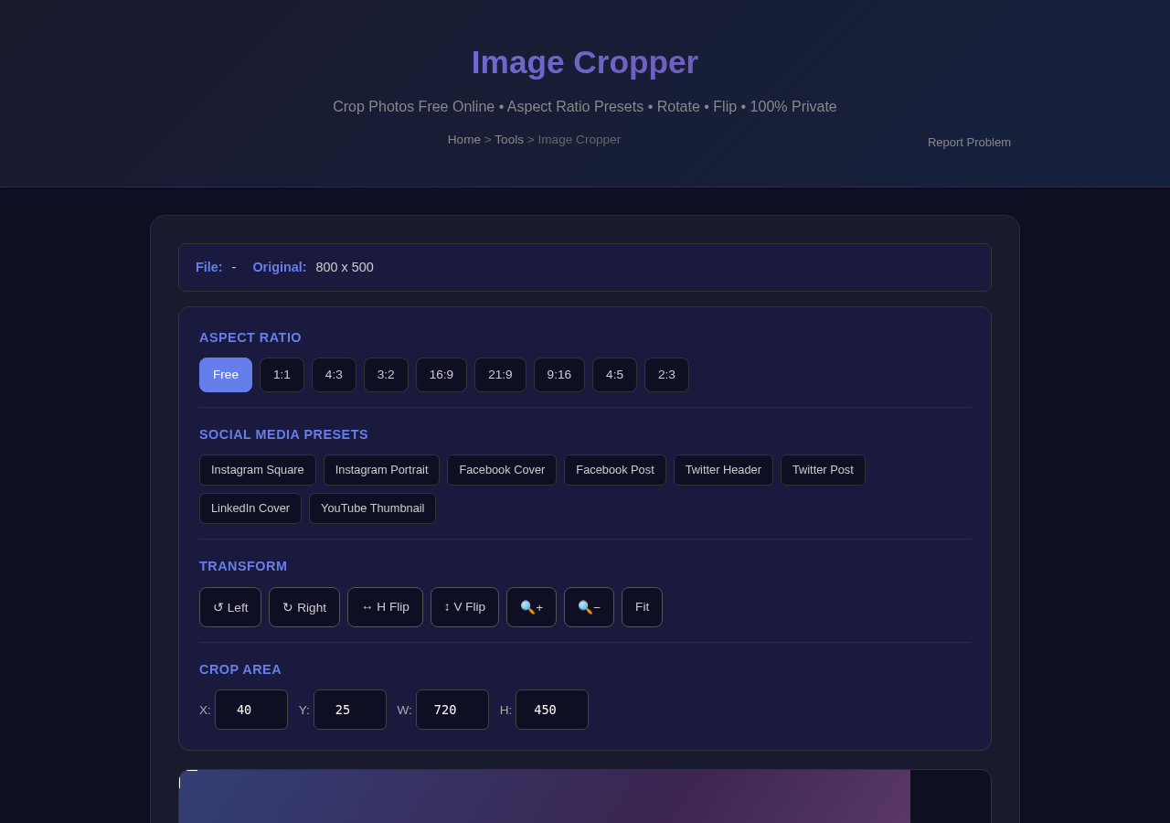 Image Cropper — Free Online Tool
