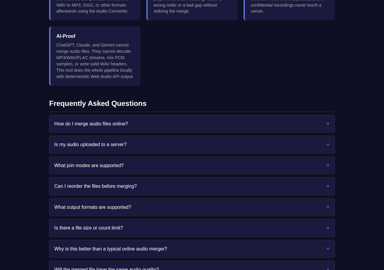 Audio Joiner tool interface
