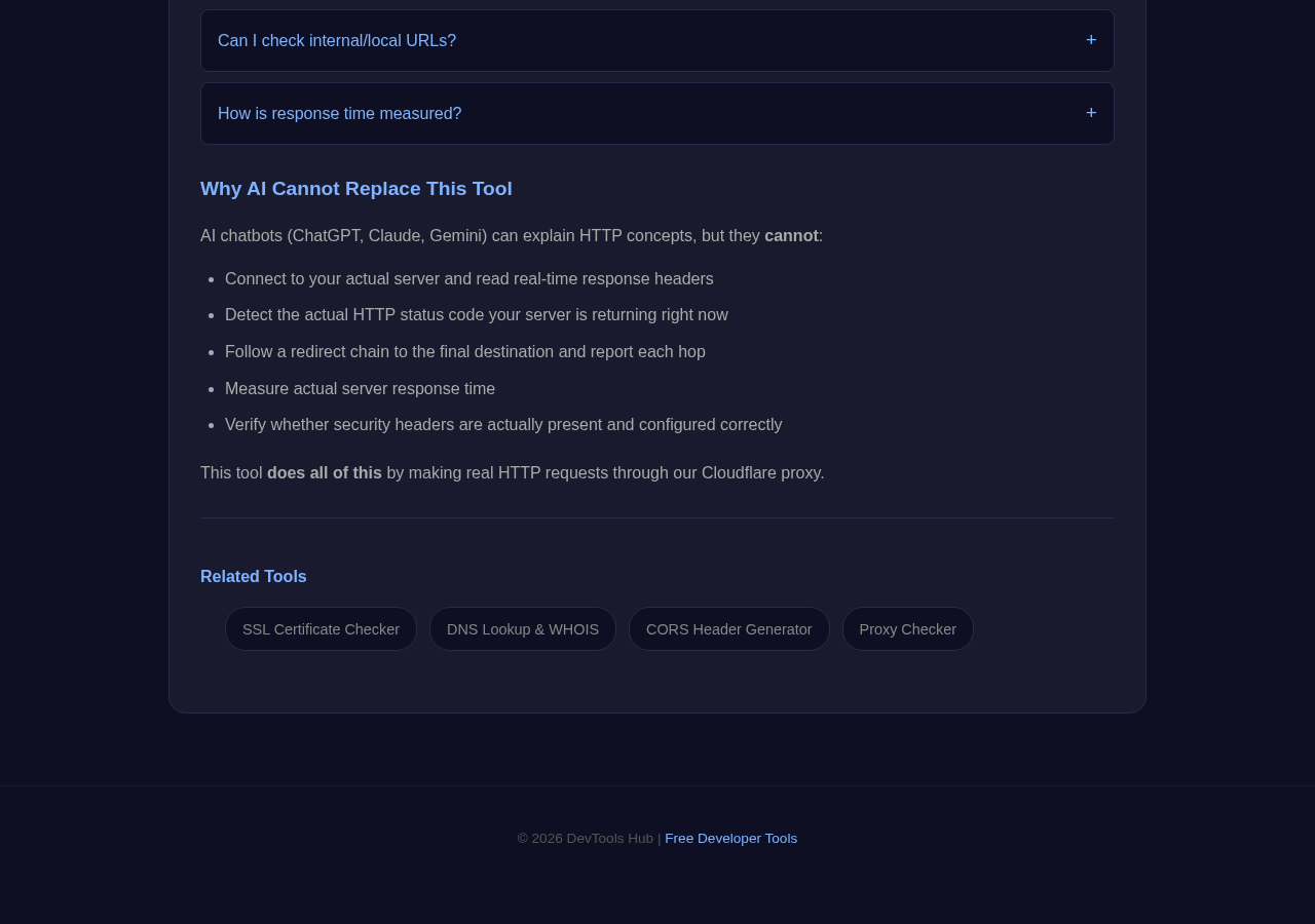 Http Status Checker tool interface