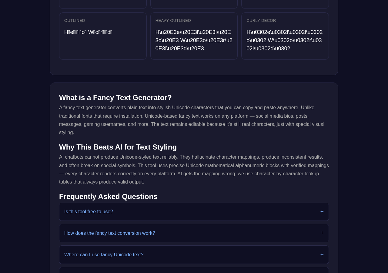 Fancy Text Generator tool interface