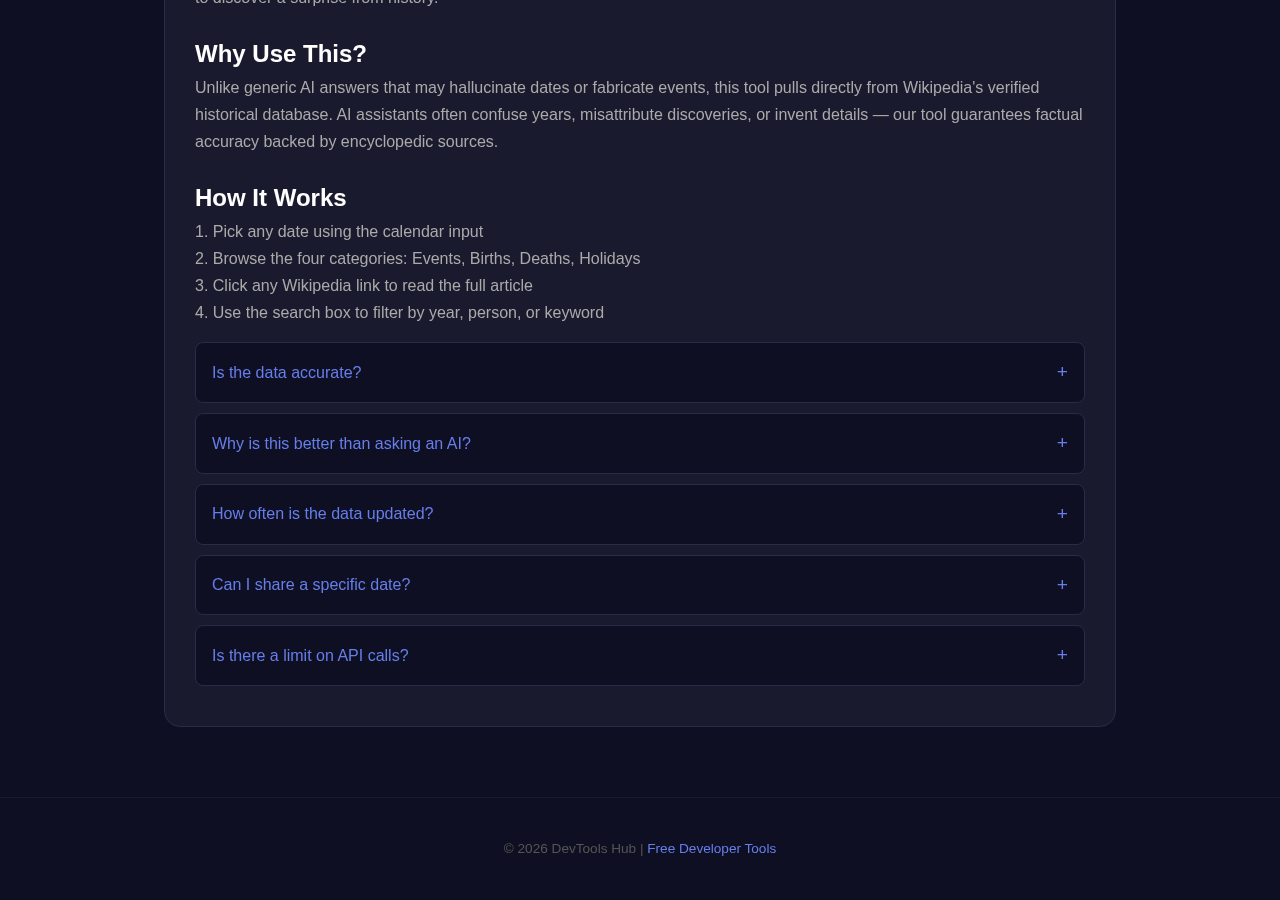 On This Day tool interface