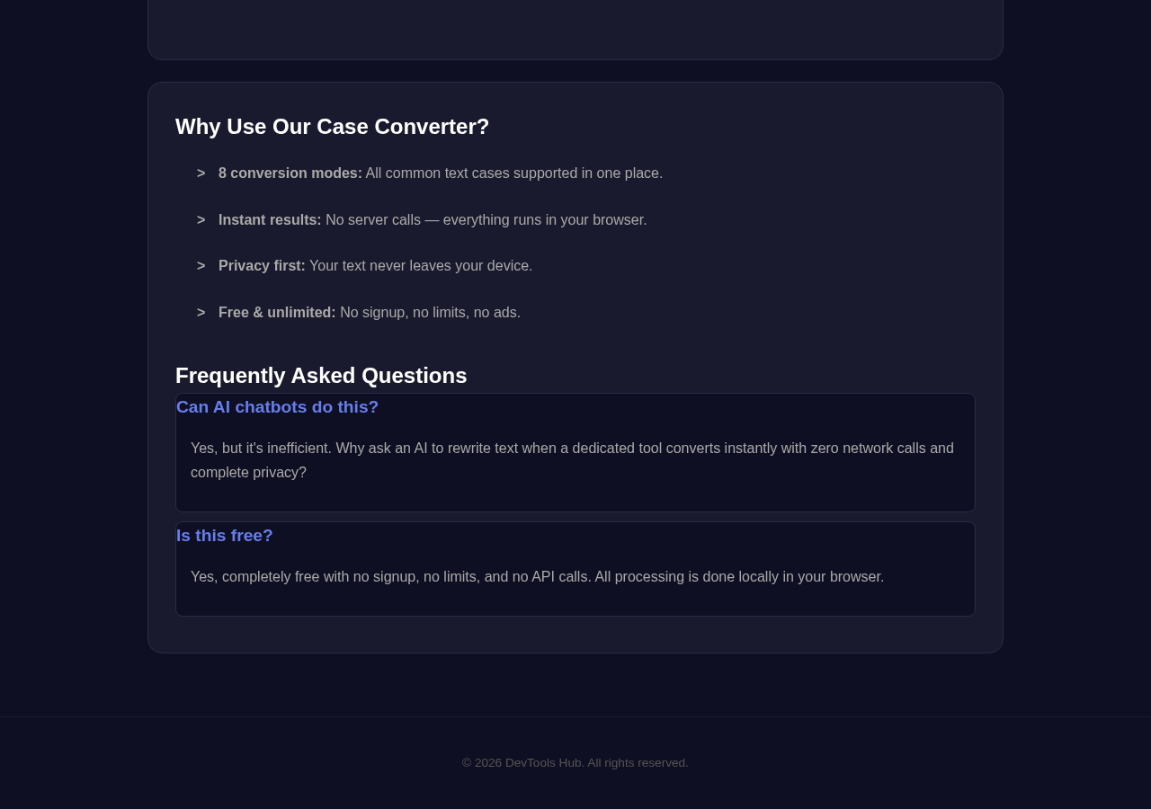 Case Converter tool interface