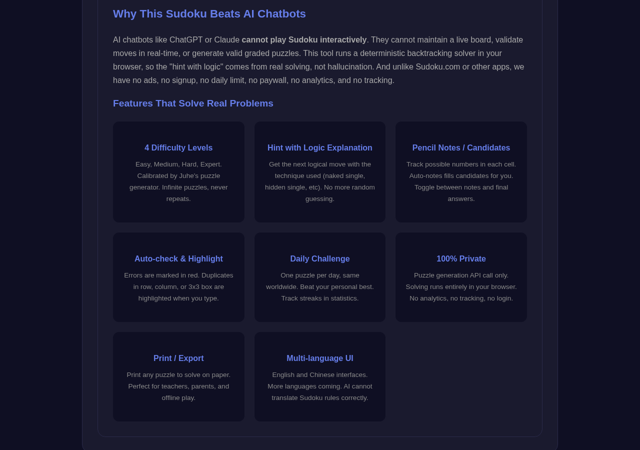 Sudoku tool interface