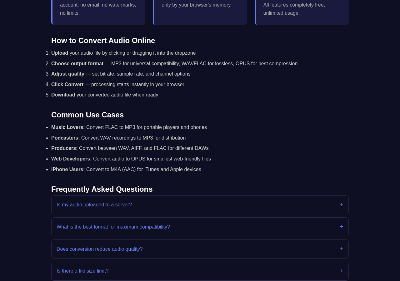 Audio Converter tool interface
