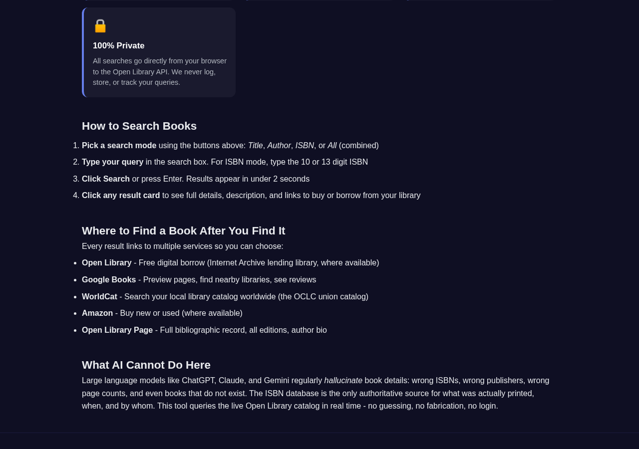 Book Search tool interface