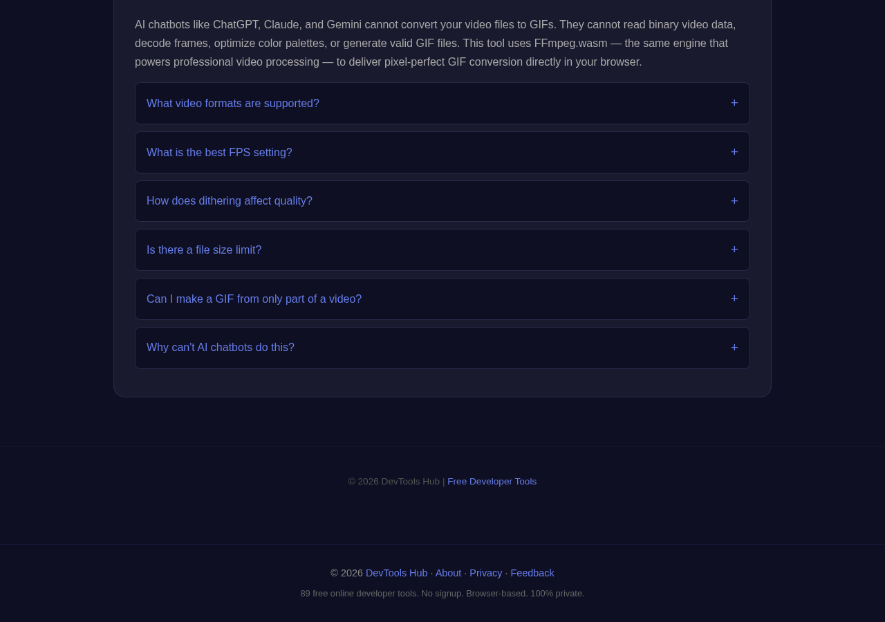 Video To Gif tool interface