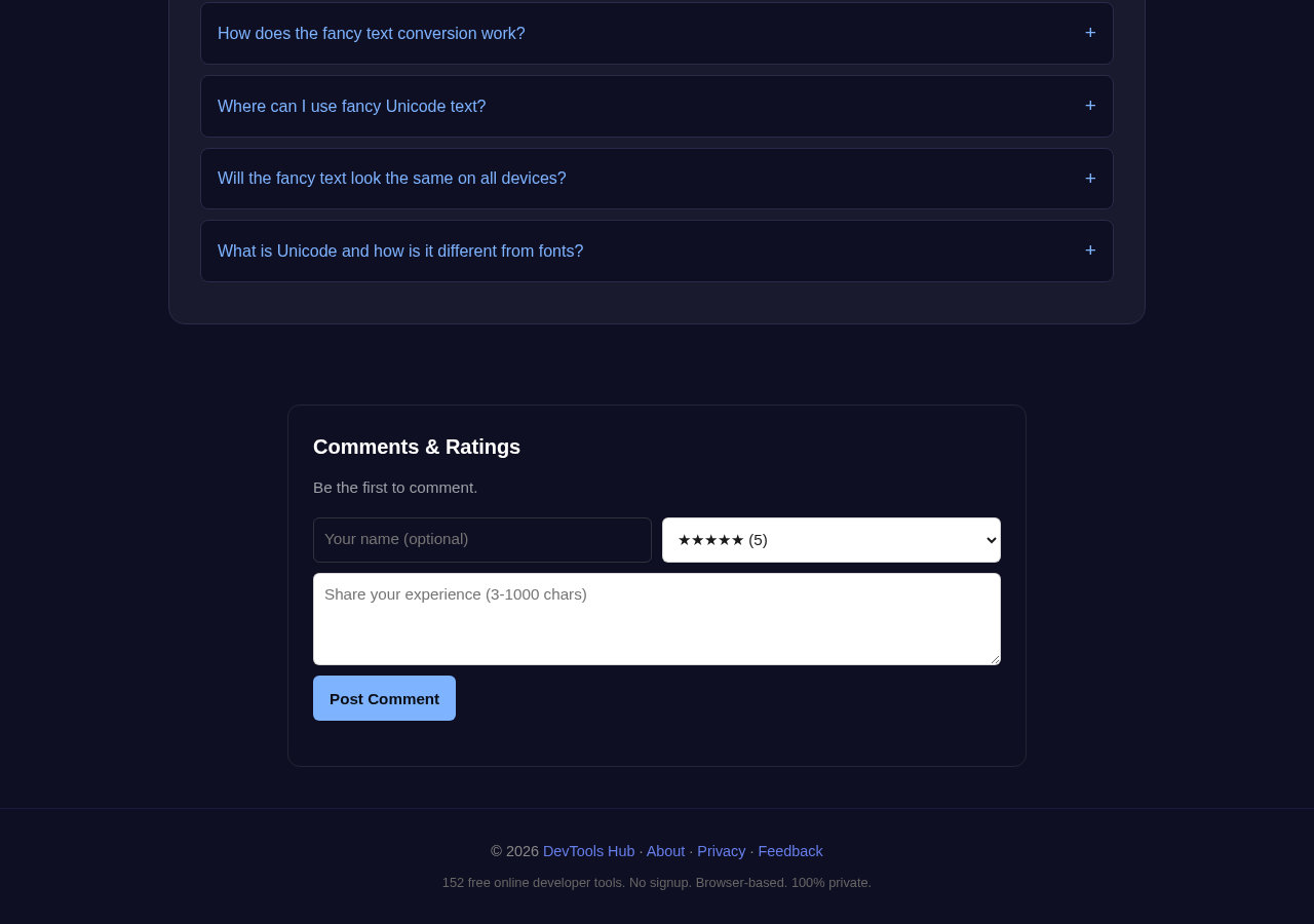 Fancy Text Generator tool interface