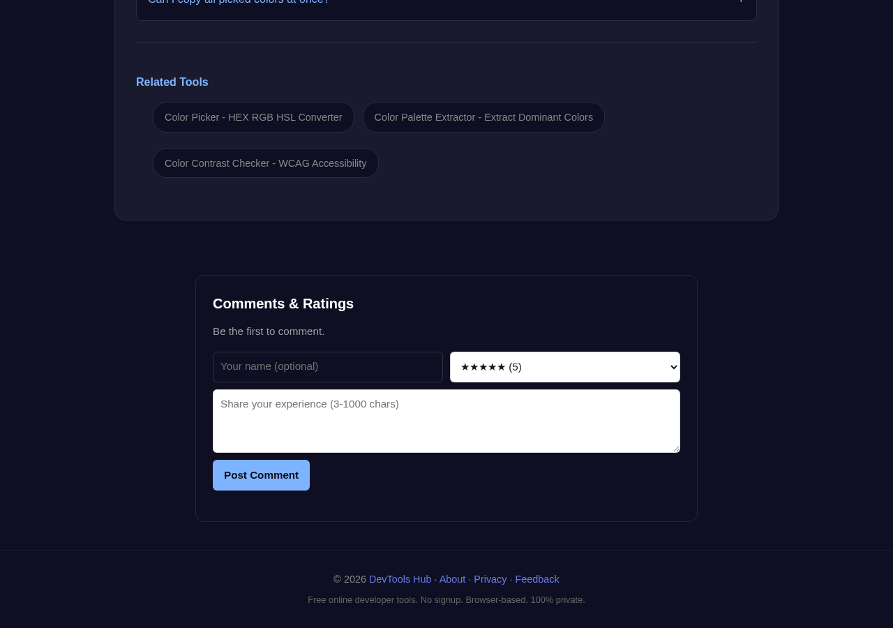 Image Color Picker tool interface