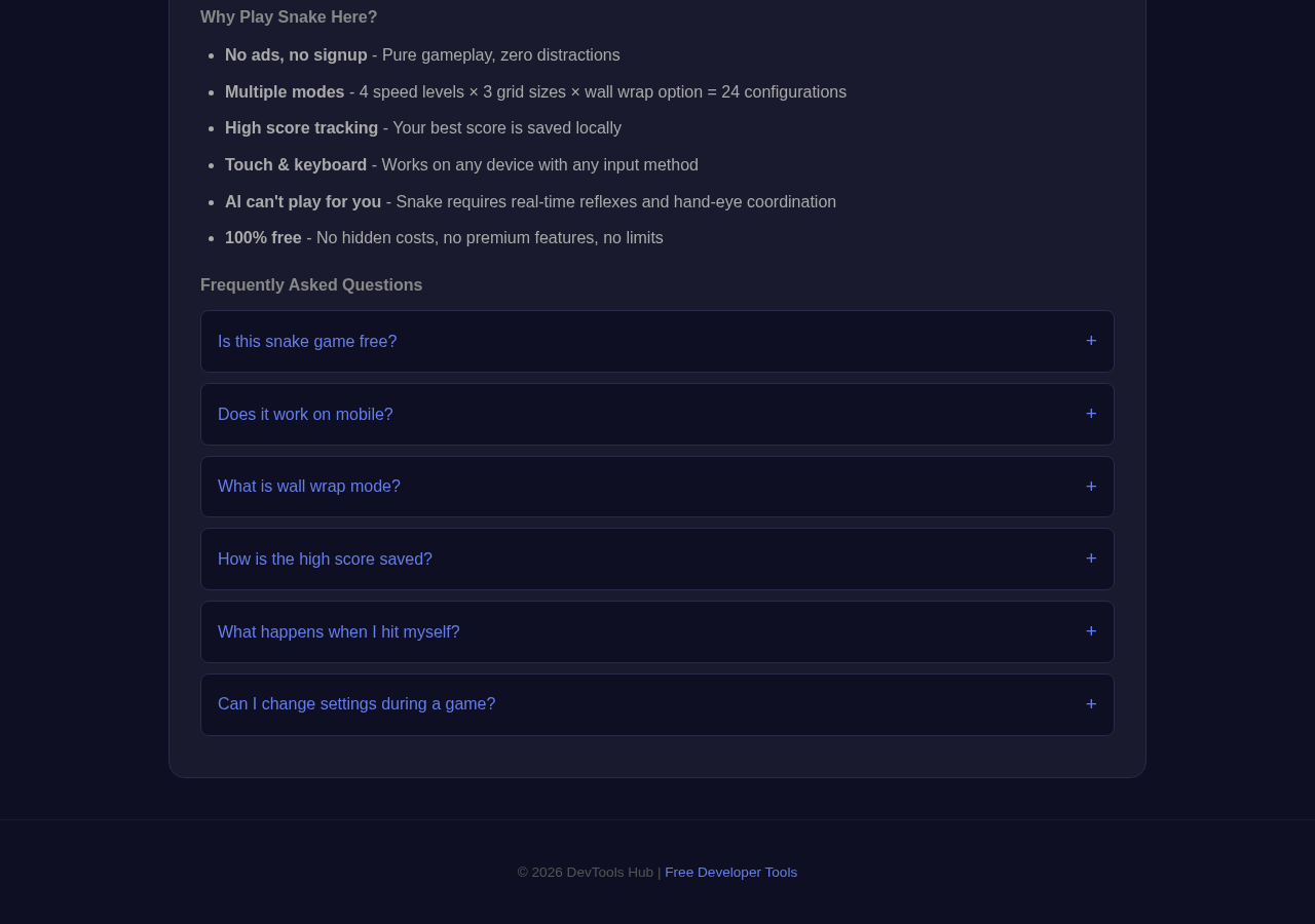 Snake Game tool interface