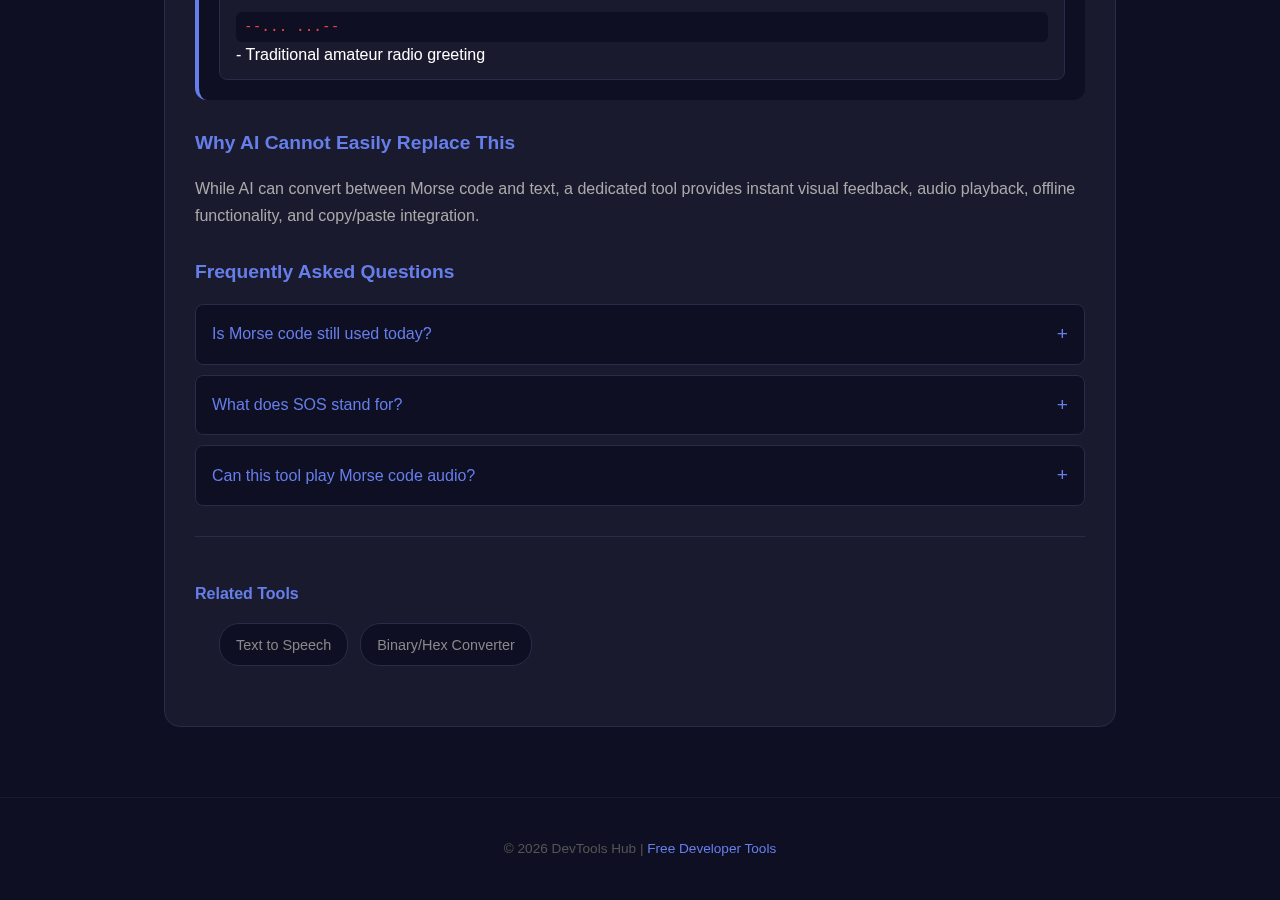 Morse Code Translator tool interface