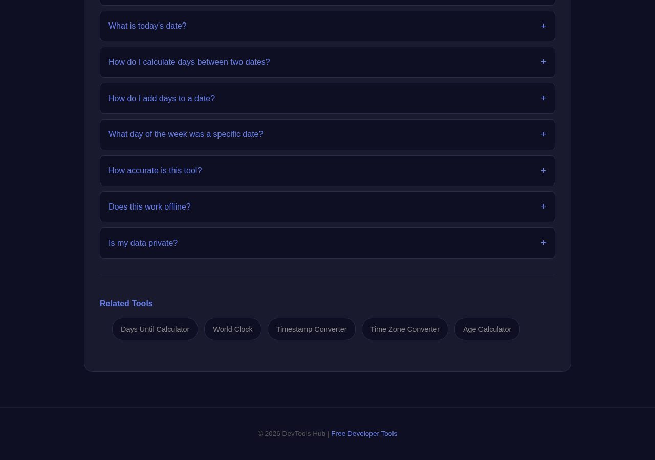 What Day Is It tool interface