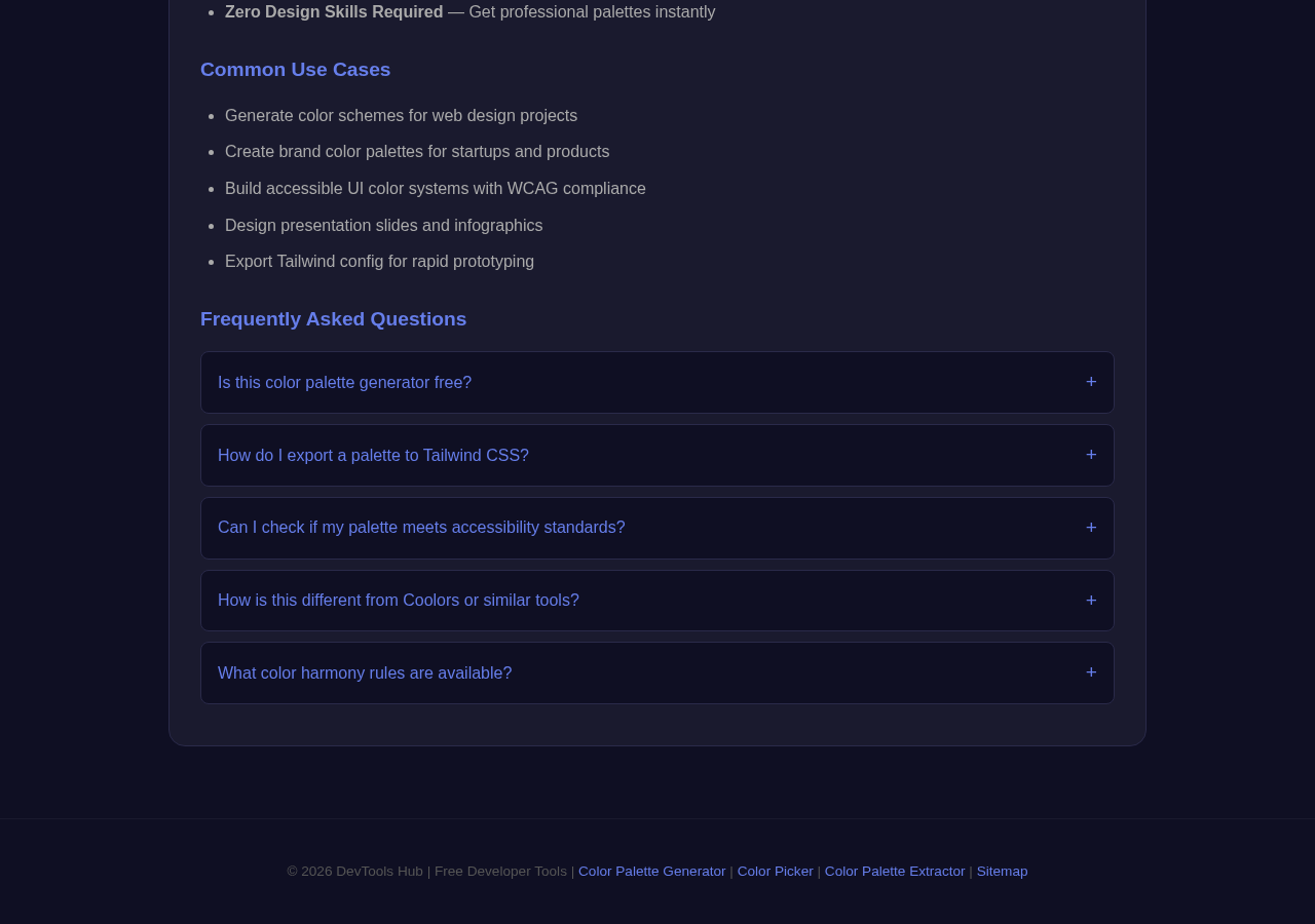 Color Palette Generator tool interface