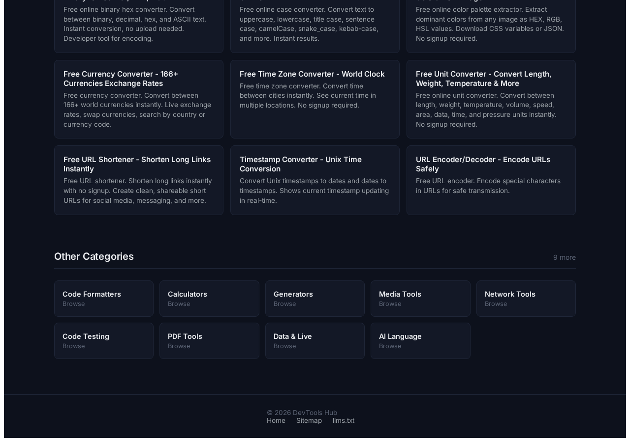 Converters tool interface