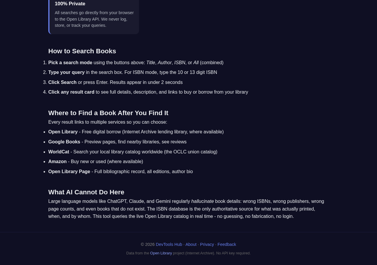 Book Search tool interface