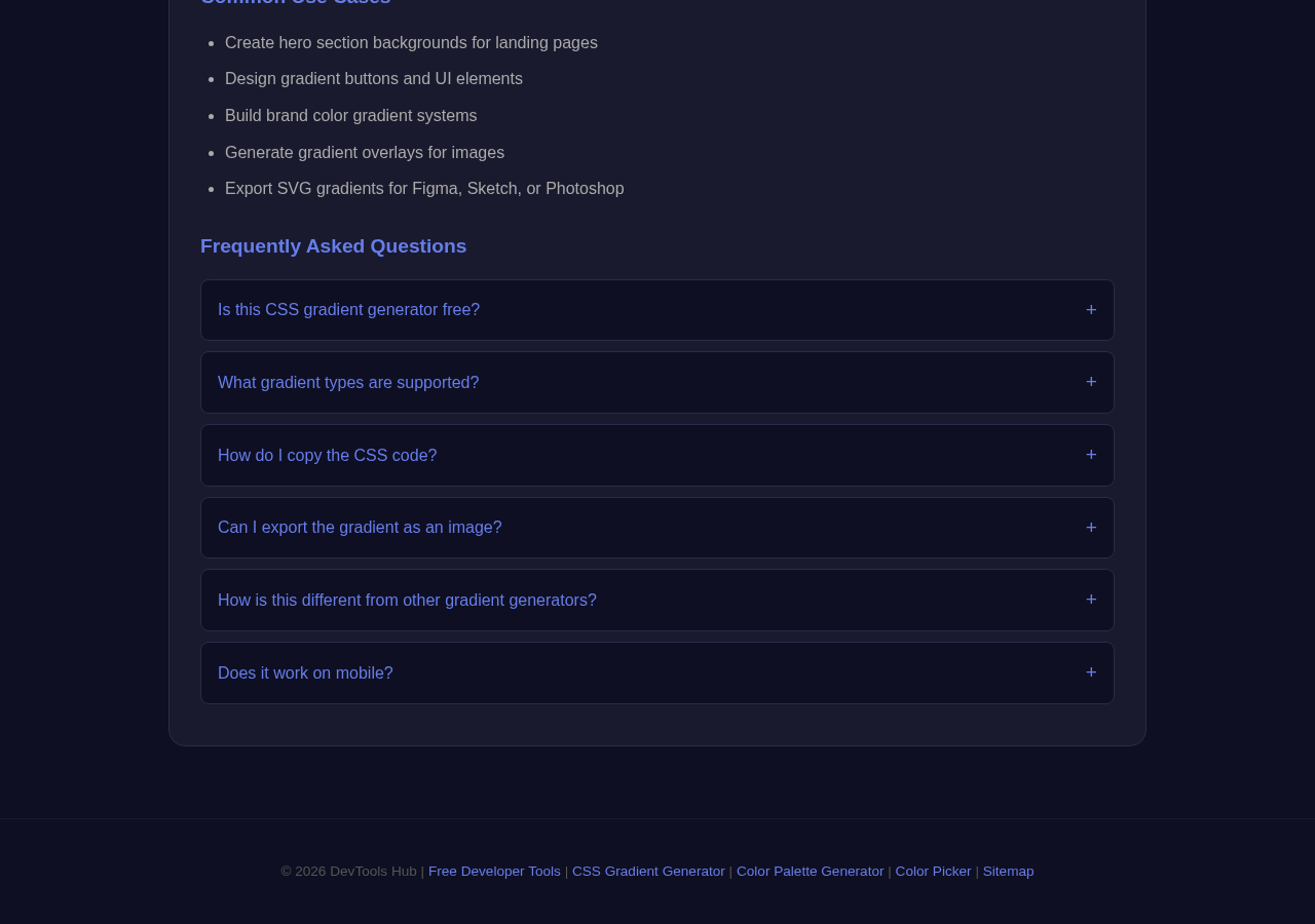Css Gradient Generator tool interface