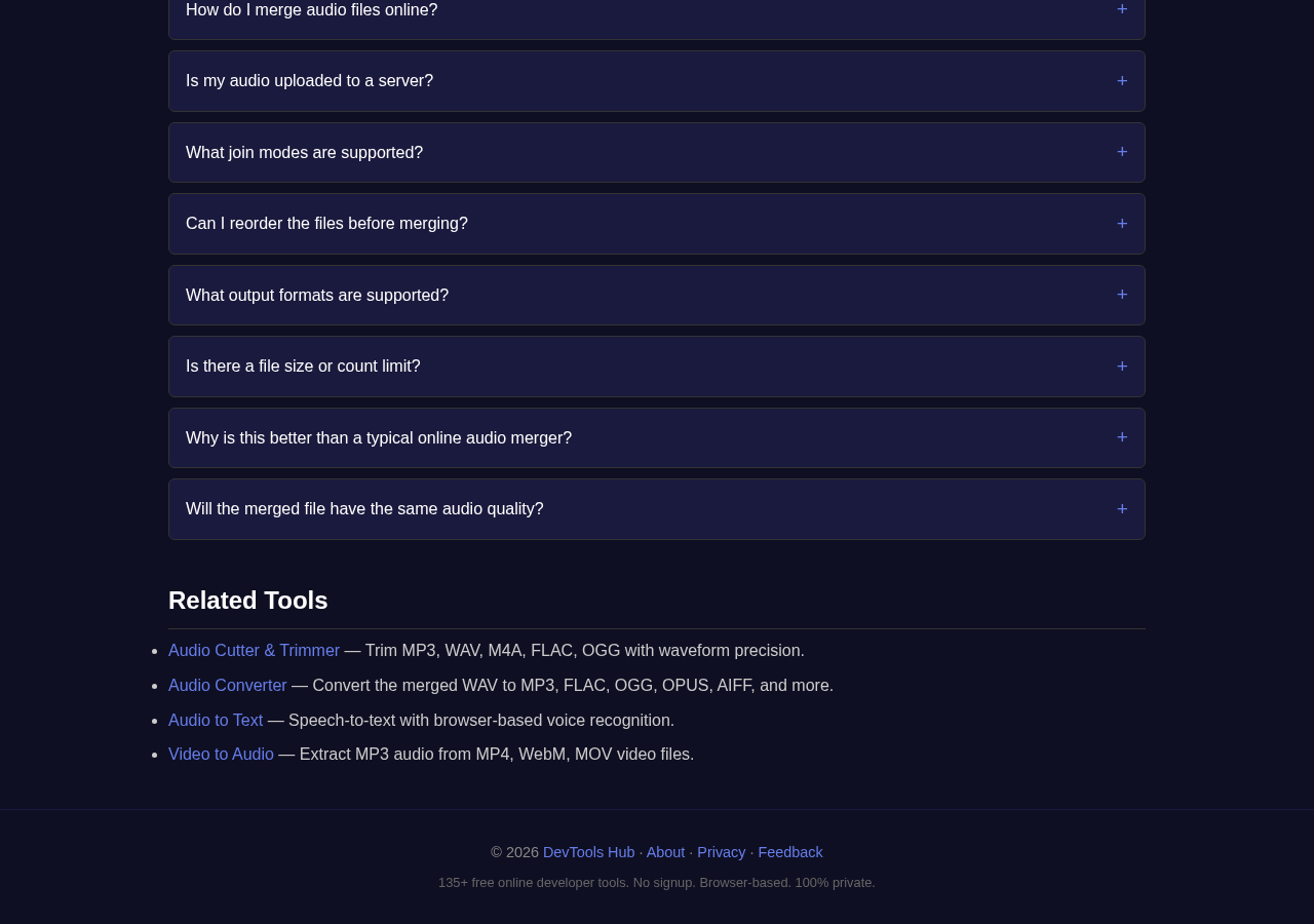Audio Joiner tool interface
