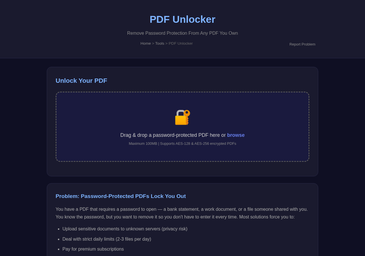 Pdf Unlocker — Free Online Tool